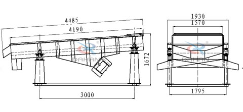 1540兩層直線振動(dòng)篩結(jié)構(gòu)圖